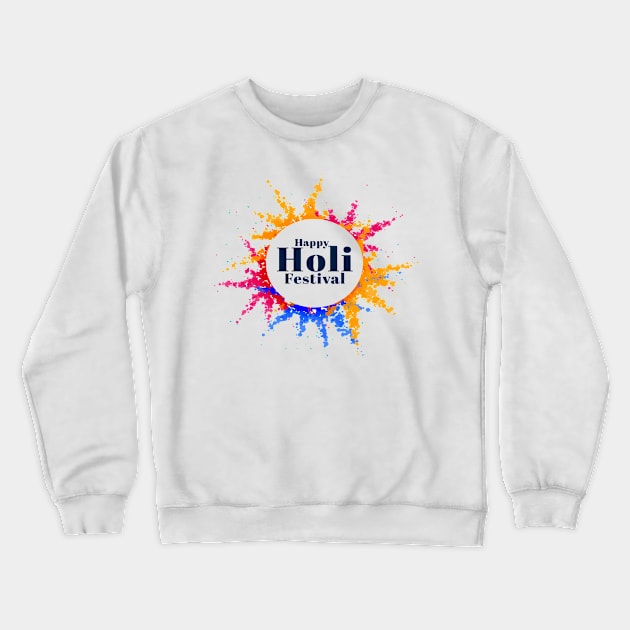 Colorful Abstract Holi Festival Crewneck Sweatshirt by jobieh shop